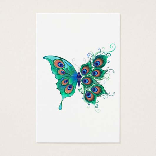 Butterfly with Green Peacock Feathers (Front)