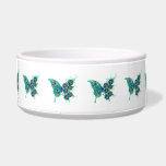 Butterfly with Green Peacock Feathers Bowl<br><div class="desc">Artistically drawn, fictional, green, detailed butterfly with green, beautiful, peacock feathers on white background.</div>
