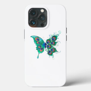 Butterfly with Green Peacock Feathers iPhone 13 Pro Case