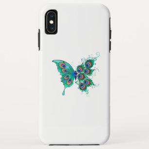 Butterfly with Green Peacock Feathers iPhone XS Max Case