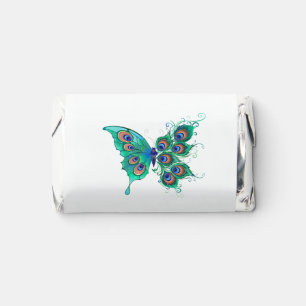 Butterfly with Green Peacock Feathers Hershey's Miniatures