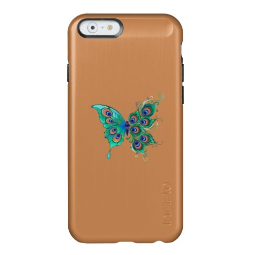 Butterfly with Green Peacock Feathers Incipio Feather Shine iPhone 6 Case