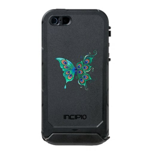 Butterfly with Green Peacock Feathers Waterproof Case For iPhone SE/5/5s