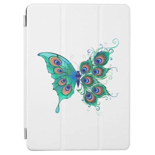 Butterfly with Green Peacock Feathers iPad Air Cover