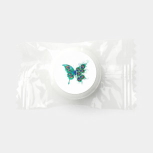 Butterfly with Green Peacock Feathers Life Saver® Mints