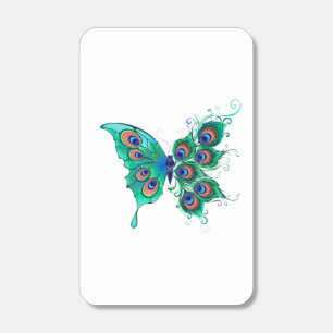 Butterfly with Green Peacock Feathers Matchboxes