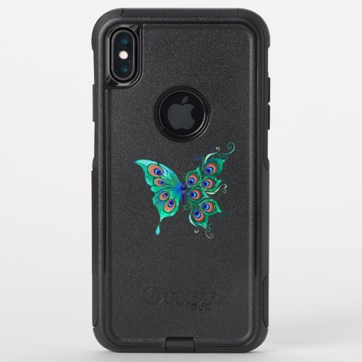 Butterfly with Green Peacock Feathers OtterBox Commuter iPhone XS Max Case