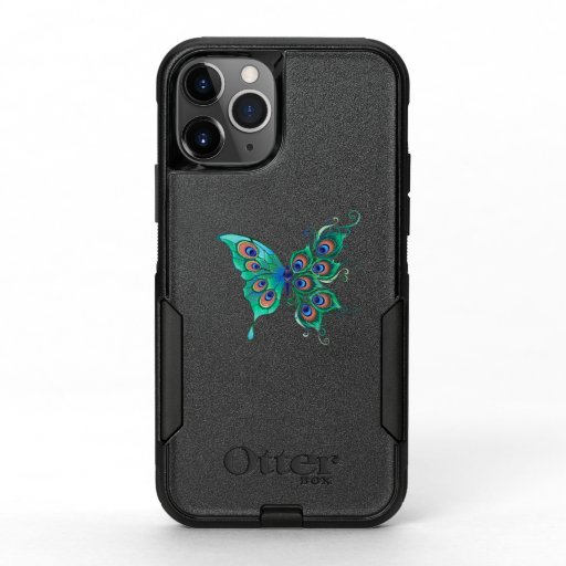 Butterfly with Green Peacock Feathers OtterBox Commuter iPhone 11 Pro Case