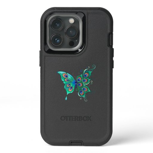 Butterfly with Green Peacock Feathers iPhone 13 Pro Case