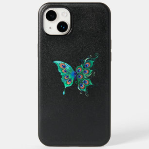 Butterfly with Green Peacock Feathers OtterBox iPhone 14 Plus Case