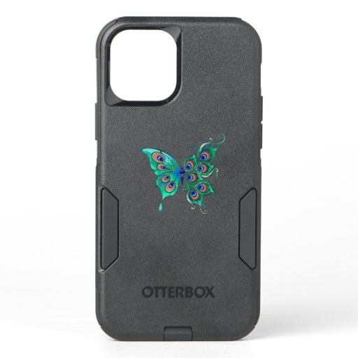 Butterfly with Green Peacock Feathers OtterBox Commuter iPhone 12 Pro Case