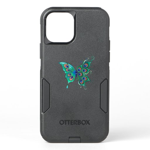 Butterfly with Green Peacock Feathers OtterBox Commuter iPhone 12 Case