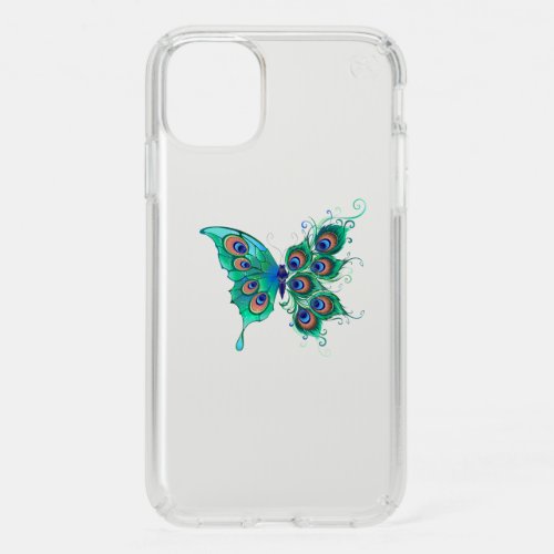 Butterfly with Green Peacock Feathers Speck iPhone 11 Case