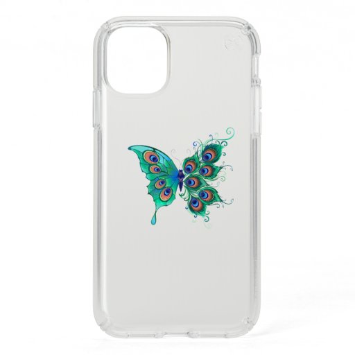 Butterfly with Green Peacock Feathers Speck iPhone 11 Case