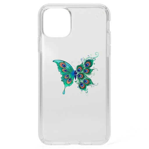 Butterfly with Green Peacock Feathers Speck iPhone 11 Pro Max Case