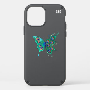 Butterfly with Green Peacock Feathers Speck iPhone 12 Case