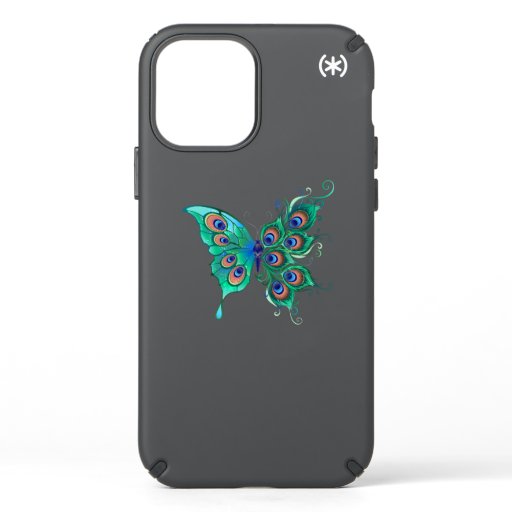 Butterfly with Green Peacock Feathers Speck iPhone 12 Case
