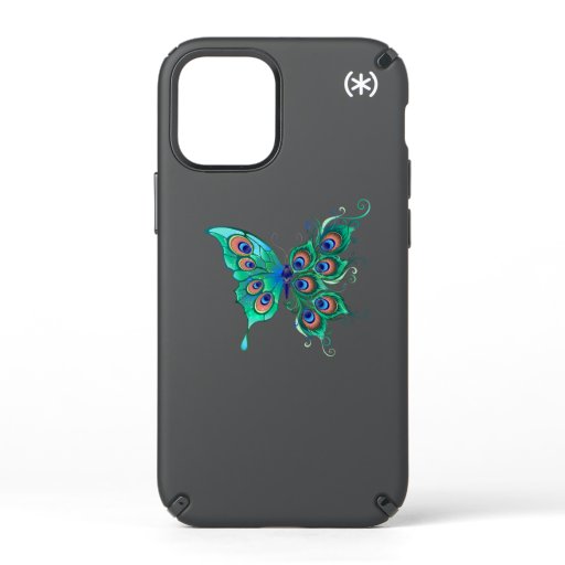 Butterfly with Green Peacock Feathers Speck iPhone 12 Mini Case