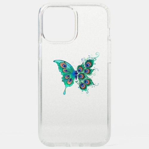 Butterfly with Green Peacock Feathers Speck iPhone 12 Pro Max Case