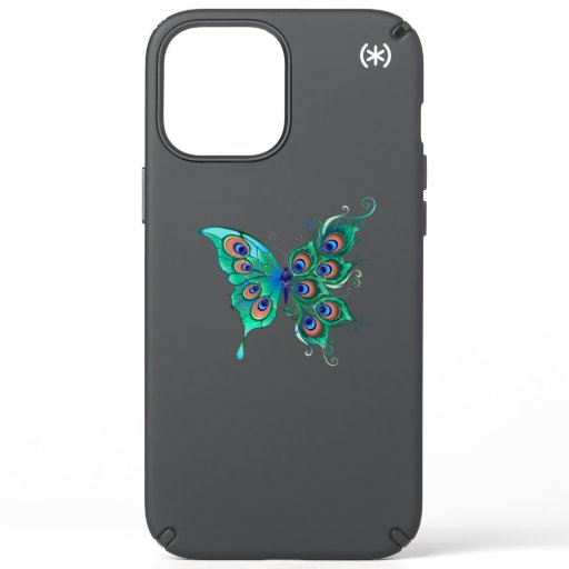 Butterfly with Green Peacock Feathers Speck iPhone 12 Pro Max Case