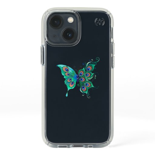 Butterfly with Green Peacock Feathers Speck iPhone 13 Mini Case