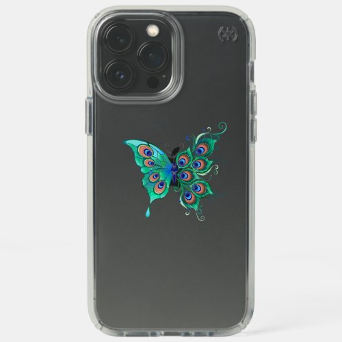 Butterfly with Green Peacock Feathers Speck iPhone 13 Pro Max Case