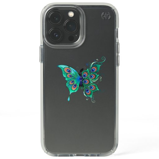 Butterfly with Green Peacock Feathers Speck iPhone 13 Pro Max Case
