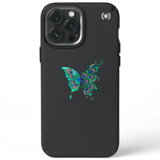 Butterfly with Green Peacock Feathers Speck iPhone 13 Pro Max Case