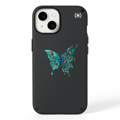 Butterfly with Green Peacock Feathers Speck iPhone 14 Case