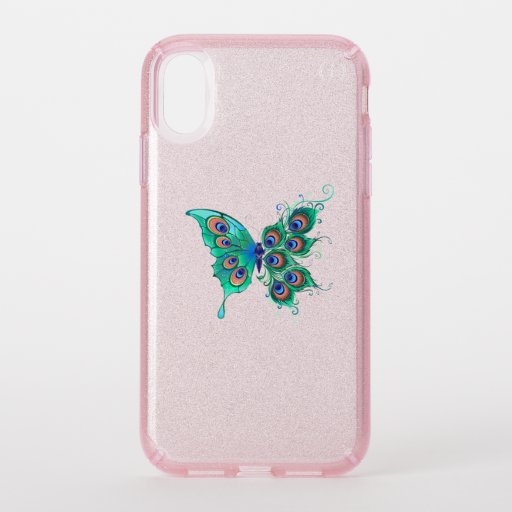 Butterfly with Green Peacock Feathers Speck iPhone XR Case
