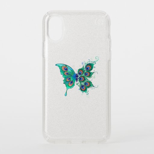 Butterfly with Green Peacock Feathers Speck iPhone XS Case
