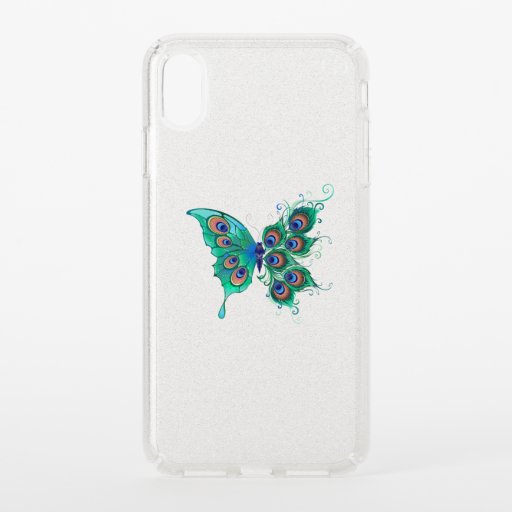Butterfly with Green Peacock Feathers Speck iPhone XS Max Case