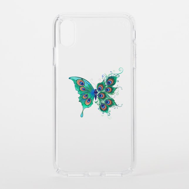 Butterfly with Green Peacock Feathers Speck iPhone XS Max Case (Front)