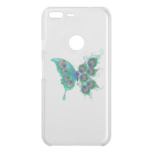 Butterfly with Green Peacock Feathers Uncommon Google Pixel XL Case