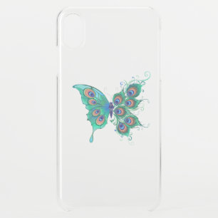 Butterfly with Green Peacock Feathers iPhone XS Max Case