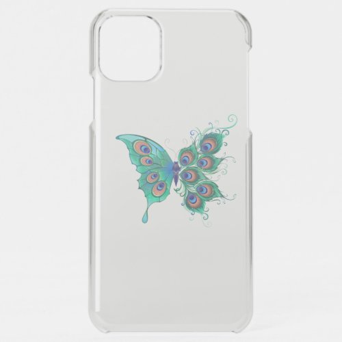 Butterfly with Green Peacock Feathers iPhone 11 Pro Max Case