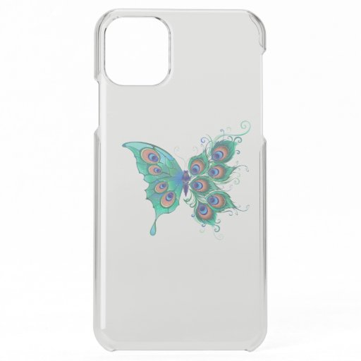 Butterfly with Green Peacock Feathers iPhone 11 Pro Max Case