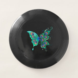 Butterfly with Green Peacock Feathers Wham-O Frisbee