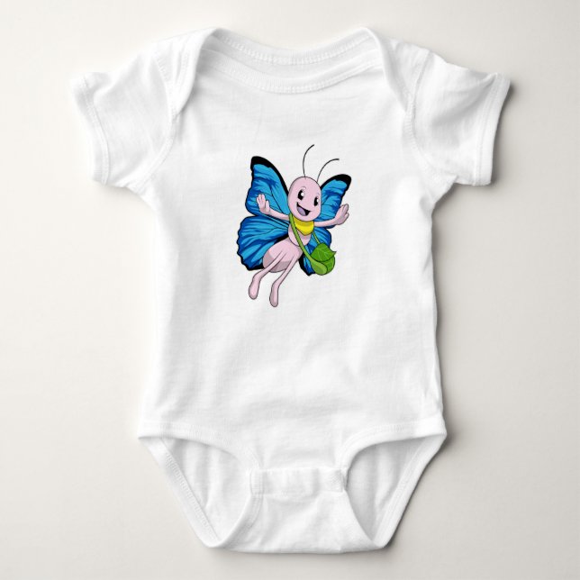 Butterfly with Handbag Baby Bodysuit (Front)