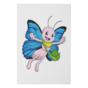 Butterfly with Handbag Faux Canvas Print