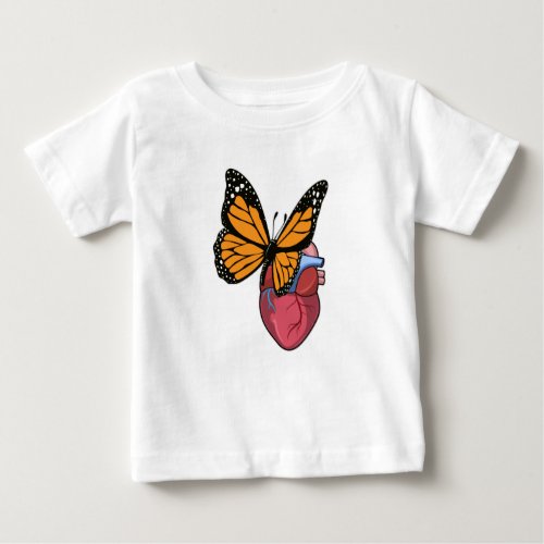 Butterfly with Heart Baby T_Shirt