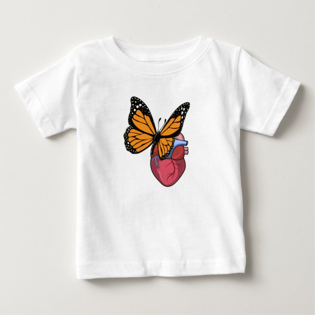 Butterfly with Heart Baby T-Shirt (Front)