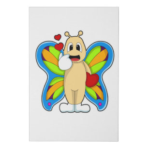 Butterfly with Heart Faux Canvas Print