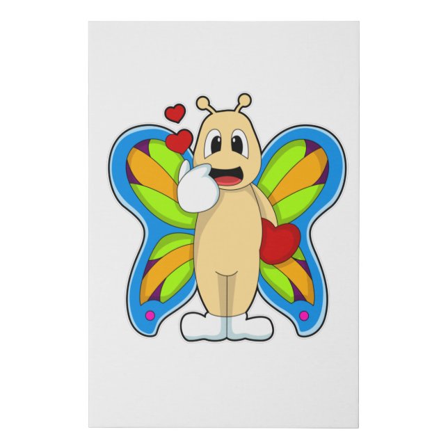 Butterfly with Heart Faux Canvas Print (Front)