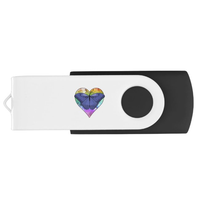 Butterfly with Heart Flash Drive (Back)