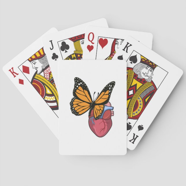 Butterfly with Heart Poker Cards (Back)