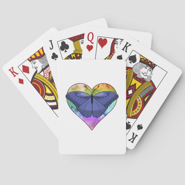 Butterfly with Heart Poker Cards (Back)