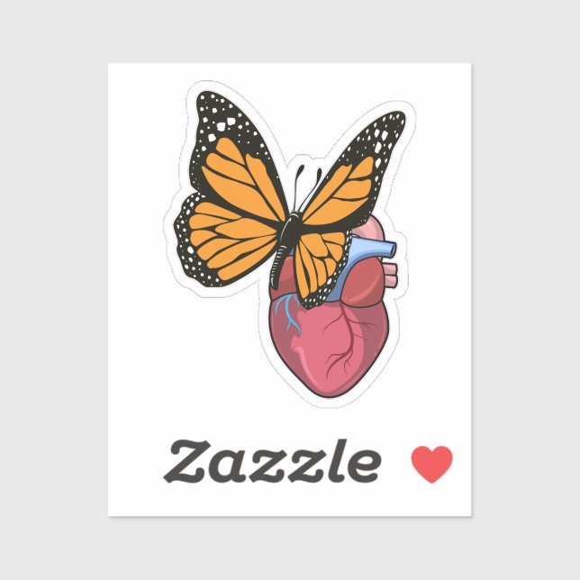 Butterfly with Heart Sticker (Sheet)