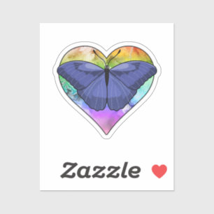 Butterfly with Heart Sticker
