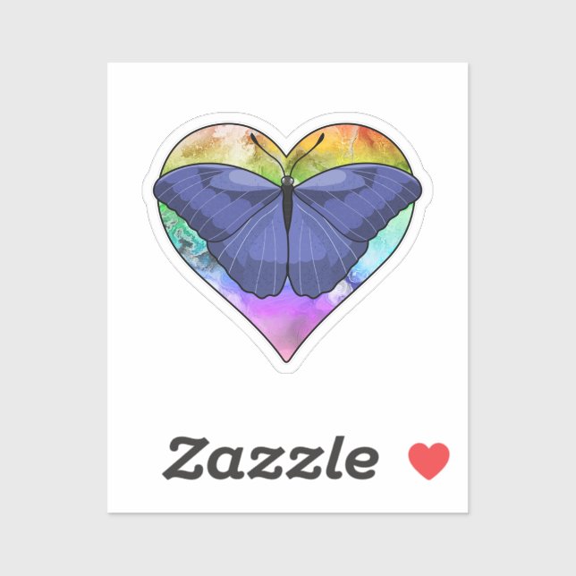 Butterfly with Heart Sticker (Sheet)